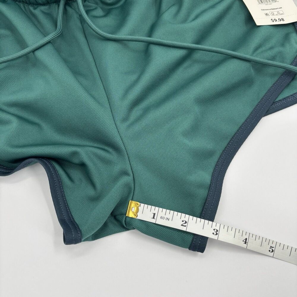 Athletic Works Womens Running Shorts Medium 8-10 Teal White Navy Gym Active - Picture 12 of 16